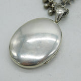 Victorian Aesthetic Sterling Silver Sweetheart Locket & Collar Necklace Antique