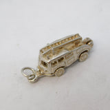 Sterling Silver Opening Fire Truck Charm Pendant Vintage c1970
