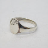 Sterling Silver Oval Form Signet Ring Antique c1930s Art Deco