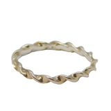 Sterling Silver Twisted Band Stacking Ring Vintage c1970 Size P 1/2