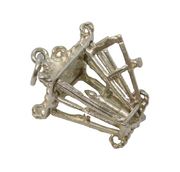 Sterling Silver Candle in the Lantern Charm Pendant Vintage c1970
