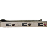Danish N.E From Sterling Silver Garnet Set Tie Clip Vintage c1960s