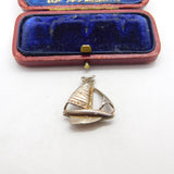Sterling Silver Sailing Ship Charm Pendant Vintage c1970