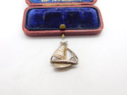 Sterling Silver Sailing Ship Charm Pendant Vintage c1970