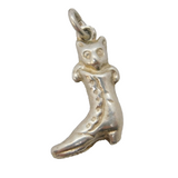 Sterling Silver Puss in Boots Charm Pendant Vintage c1970s