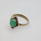 Sterling Silver Cabochon Turquoise Studio Band Ring Vintage c1970 Size P 1/2