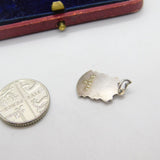 Sterling Silver and Coloured Enamel Travel Shield 'Totnes' Charm Vintage c1970