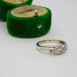 Sterling Silver Spinel Set Swirl Ring Vintage c1970 Size Q