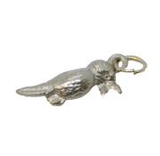 Sterling Silver Woodpecker Bird Charm Pendant Vintage c1970