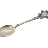 Sterling Silver & Enamel Canterbury Souvenir Spoon Vintage 1955 Birmingham