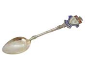 Sterling Silver & Enamel Canterbury Souvenir Spoon Vintage 1955 Birmingham