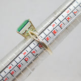 Sterling Silver Emerald Doublet On Crystal Dress Ring Modern c1990 Size N 1/2