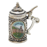 Sterling Silver German Tankard Stein Enamel Charm Pendant Vintage c1970