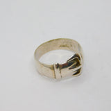Sterling Silver Chunky Buckle Design Band Ring Vintage c1970 Size W