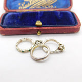 Sterling Silver Trio of Wedding & Engagement Rings Charm Pendant Vintage c1970