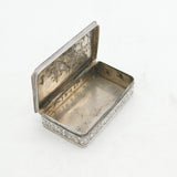 Edwardian Sterling Silver Sailing Scene Snuff Box Antique 1906 Birmingham