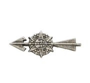 Victorian Sterling Silver Arrow through Target Brooch Pin Antique c1890