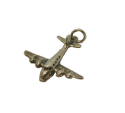 Sterling Silver Aeroplane Charm Pendant Vintage c1970