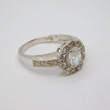 Sterling Silver Spinel Set Cluster Statement Dress Ring Vintage c1970 Size P