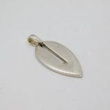 Sterling Silver Diamond Set Modernist Leaf Form Charm Pendant Modern c1990s