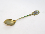 German .800 Silver Gilt & Enamel Terminal Dordrecht Souvenir Spoon Antique