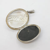 Sterling Silver Victorian Style Floral Locket Pendant Vintage c1970