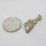 Sterling Silver Fish Charm Pendant Vintage c1970
