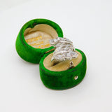 Sterling Silver Sparkling CZ Leaf Form Crossover Ring Modern c1990 Size G 1/2