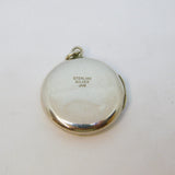 Sterling Silver Foliage Pattern Round Locket Charm Pendant Vintage c1970