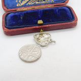 Sterling Silver Ornate Heart Charm Pendant Vintage c1970