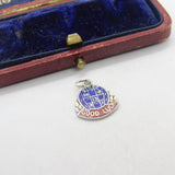 Sterling Silver  and Enamel Good Luck Charm Pendant Vintage c1970