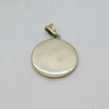 Sterling Silver Oxidised Mandala Style Round Disc Pendant Vintage c1970s