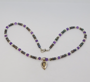 Tahitian Pearl, Pearl & Amethyst Beaded Sterling Silver Necklace Vintage 2005