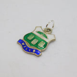 Sterling Silver Wells Enamel Shield Travel Souvenir Charm Vintage c1970s