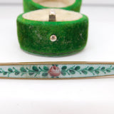 Edwardian Gilt Metal & Guilloche Enamel Rose Flower Brooch Antique c1910