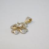 Sterling Silver Four Leaf Clover Paste Set Charm Pendant Vintage c1970