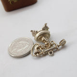 Sterling Silver Traditional Telephone Charm Pendant Vintage c1970