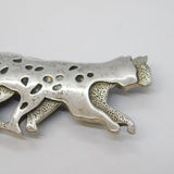 Mexican Style Sterling Silver Prowling Panther Brooch Pin Vintage c1970s
