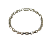 Sterling Silver Square Cable Chain Bracelet Length 21.5cm Contemporary c1990