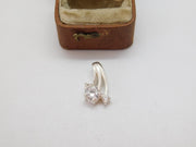 Sterling Silver Spinel Set Drop Pendant Charm Pendant Vintage c1970