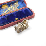 Sterling Silver Victorian Motor Car Charm Pendant Vintage c1970