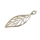 Sterling Silver Leaf Form Charm Pendant Vintage c1970s