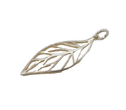 Sterling Silver Leaf Form Charm Pendant Vintage c1970s