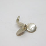 Sterling Silver Ship Or Boat Motor Charm Pendant Vintage c1970