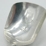 George IV Sterling Silver Deer Crest Tea Caddy or Sugar Spoon Antique 1824