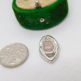 Sterling Silver Opal Drop Charm Pendant Vintage c1970