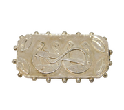 Victorian Sterling Silver Lucky Horseshoe Sweetheart Brooch Antique 1886