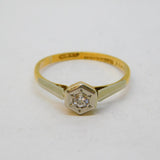 Victorian 18ct Gold & Platinum Set 0.2ct Diamond Dress Ring Antique c1890s