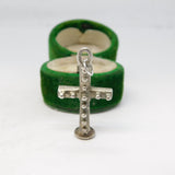 Sterling Silver Ball Pattern Cross Charm Pendant Vintage c1970