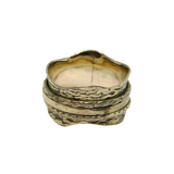 Sterling Silver Triple Patterned Bands Wavy Spinning Ring Modern c2000 Size R